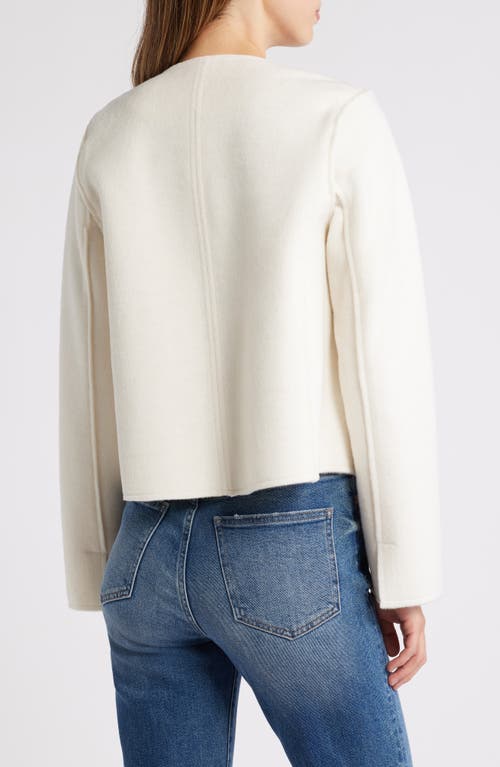 Wit & Wisdom Collarless Crop Jacket In Ivory
