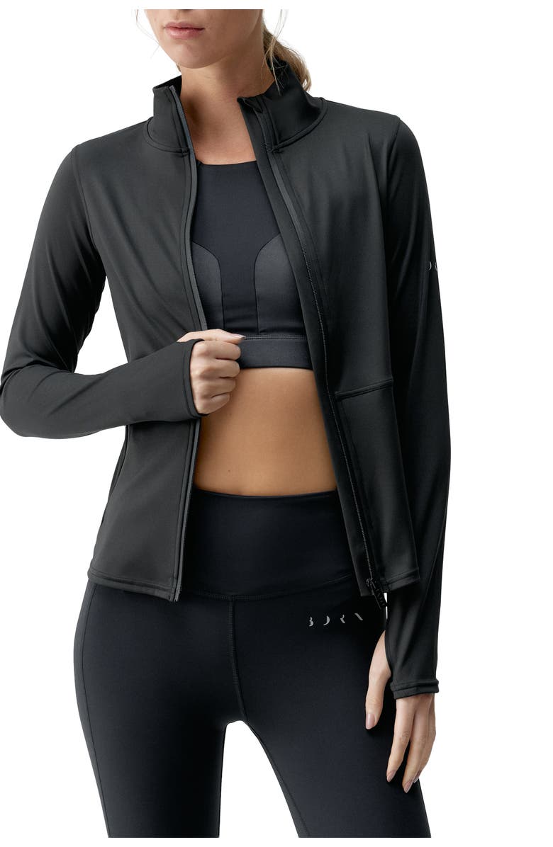 Born Living Yoga Ivet Performance semi-fitted with Pockets Sport Jacket, Alternate, color, Black
