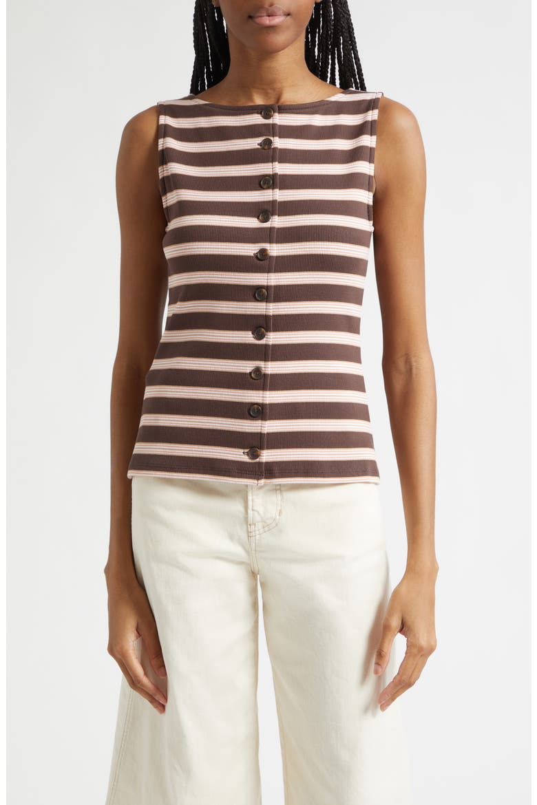 Uma Stripe Vest, Main, color, BROWN STRIPE