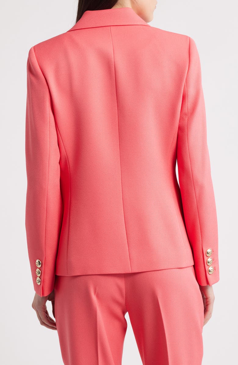 Tahari ASL Double Breasted Twill Blazer, Alternate, color, Sunset