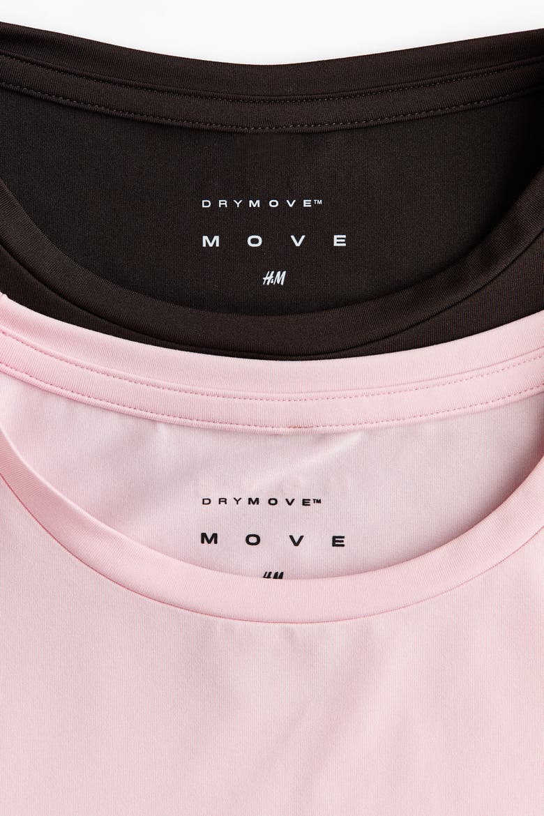 2-pack Sports Tops With Drymove, Alternate, color, Light pink/dark brown