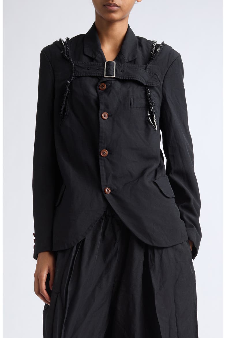 Garment Dyed Polyester Oxford Blazer, Main, color, BLACK