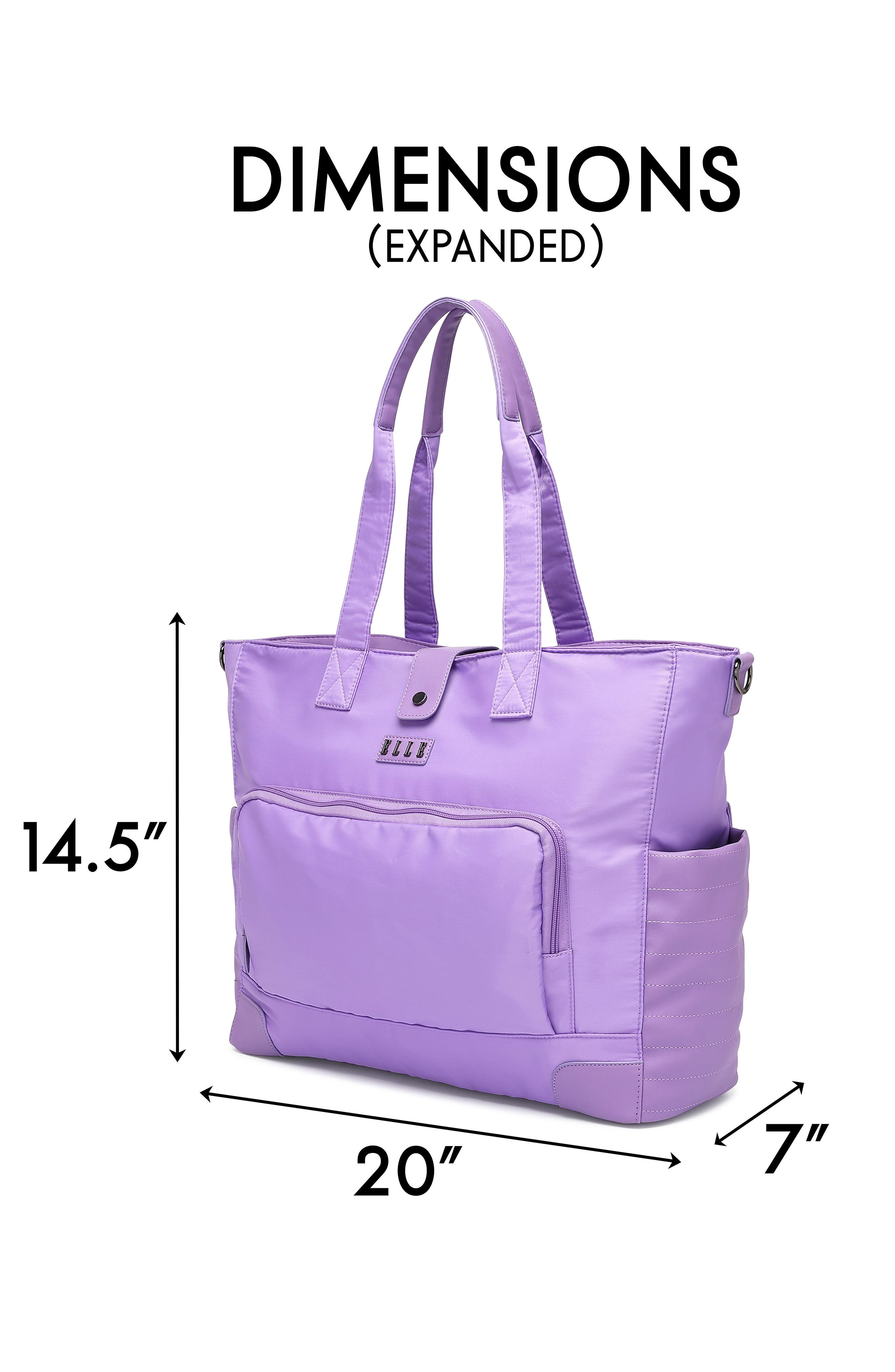 Voyage 25L Twill and Vegan Leather Weekender Duffel Bag, Alternate, color, Lavender