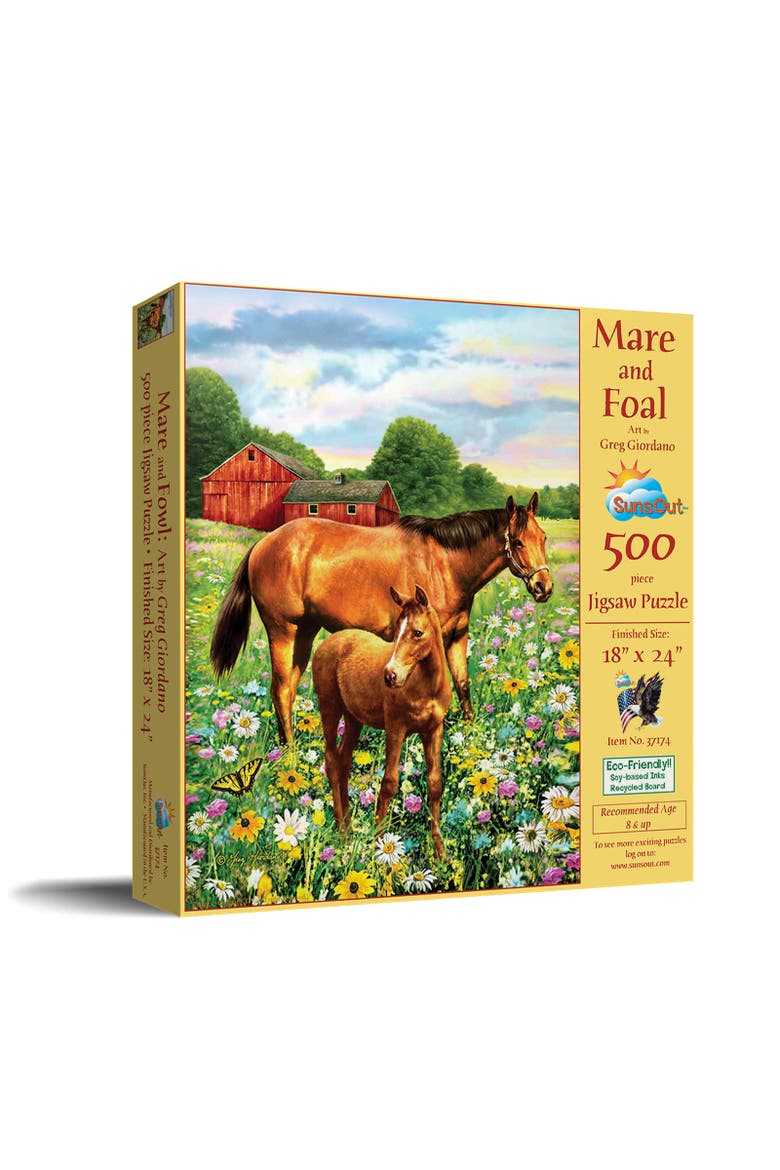 Mare and Foal 500 piece Jigsaw Puzzle for Adults, Main, color, Multicolor