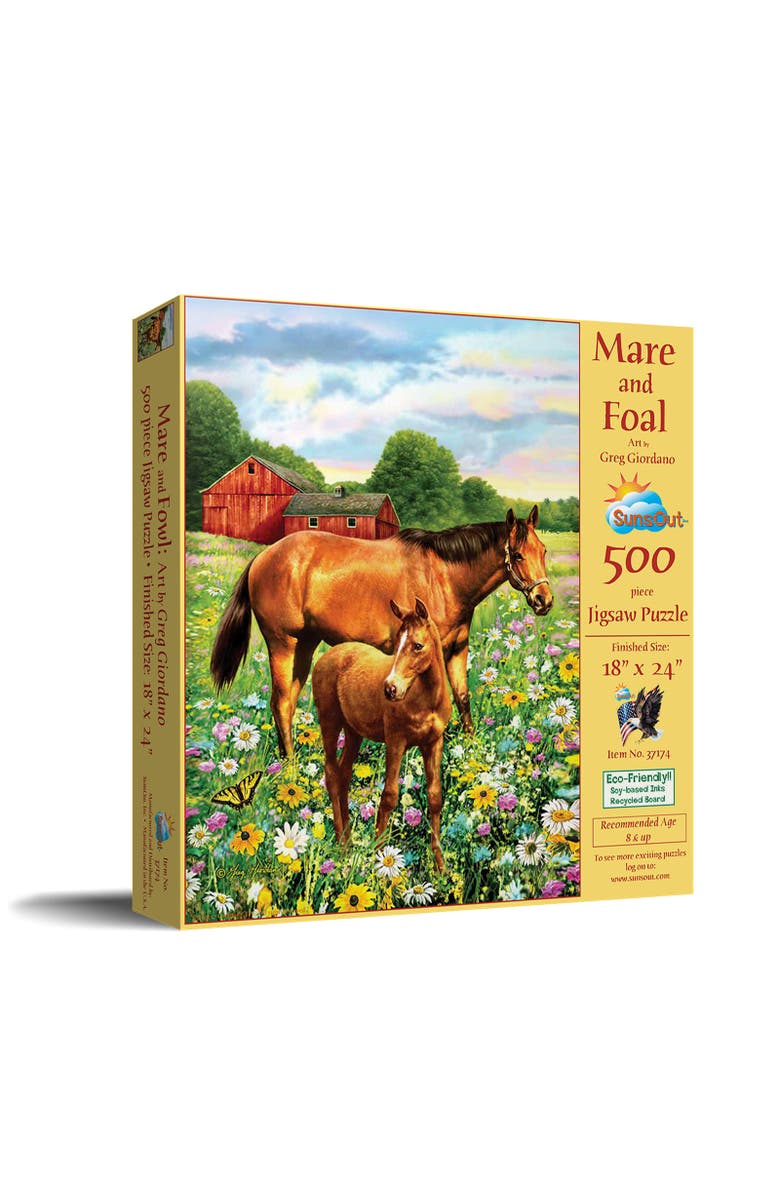 Sunsout Mare and Foal 500 piece Jigsaw Puzzle for Adults, Main, color, Multicolor