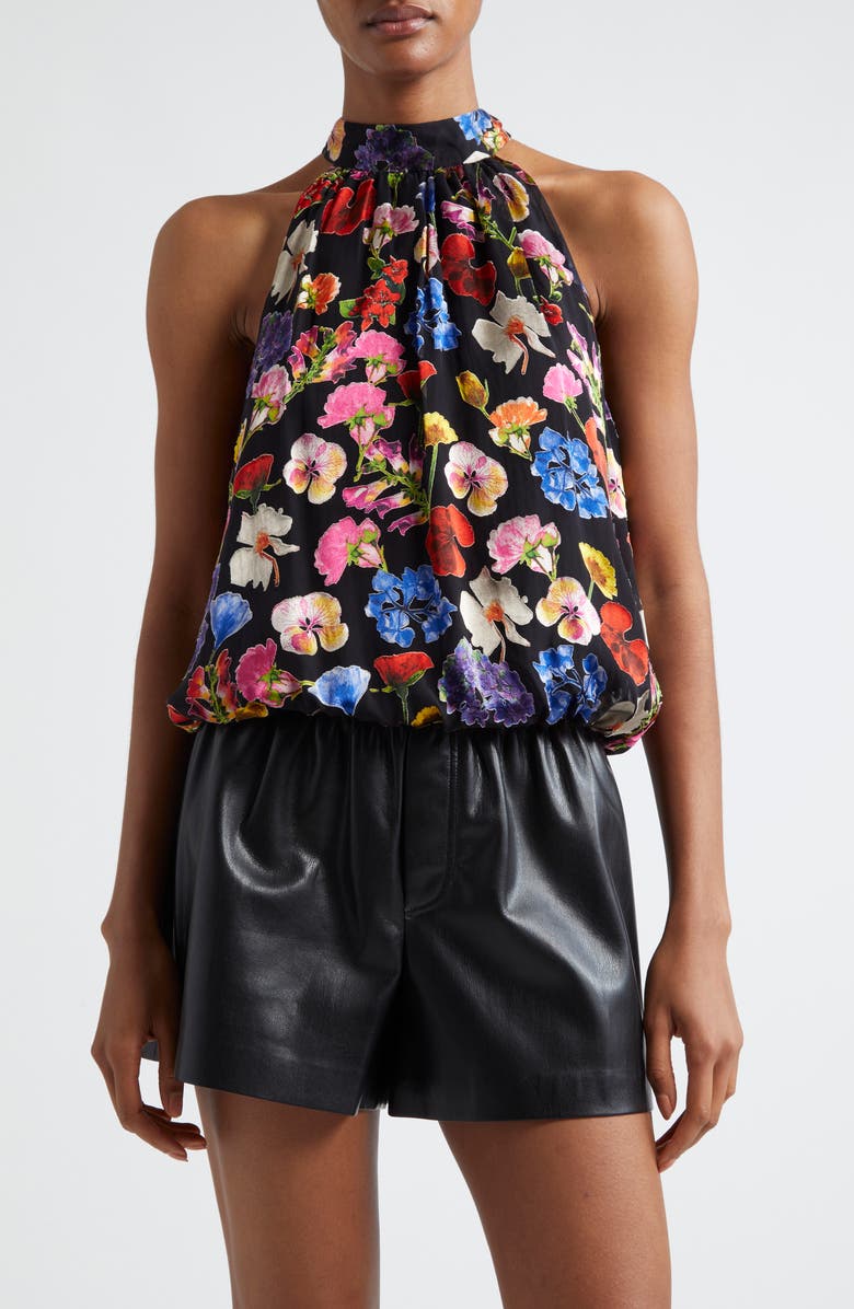 Alice + Olivia Maris Gathered Sleeveless Top, Main, color, Timeless Blossom