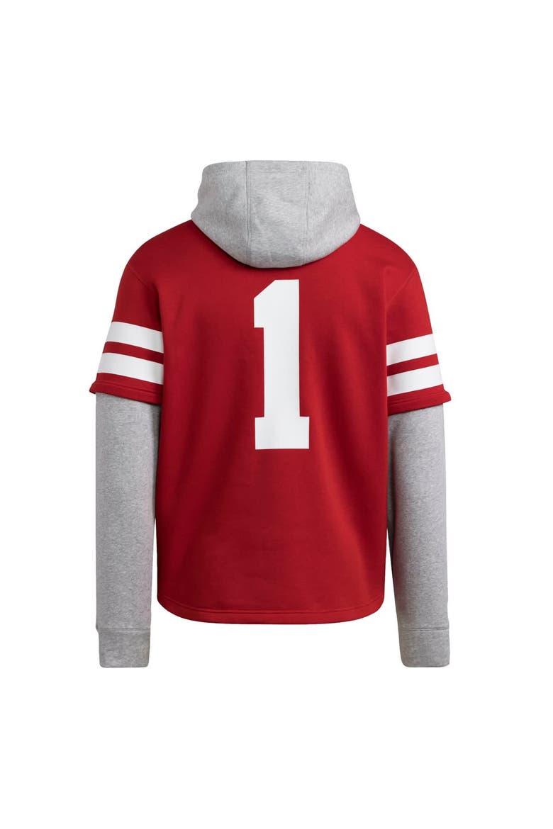 Men's adidas  Red Nebraska Huskers Jersey Pullover Hoodie, Alternate, color, Scarlet