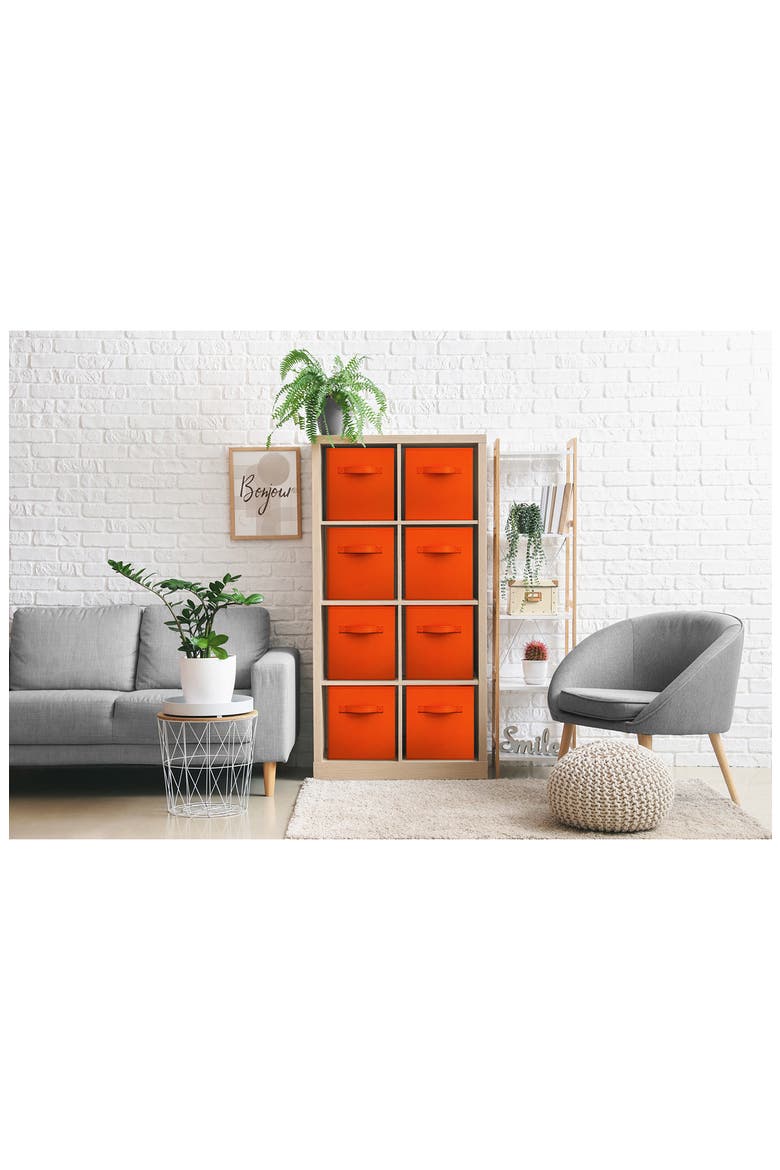 8-Pack Collapsible Storage Cubes, Alternate, color, ORANGE