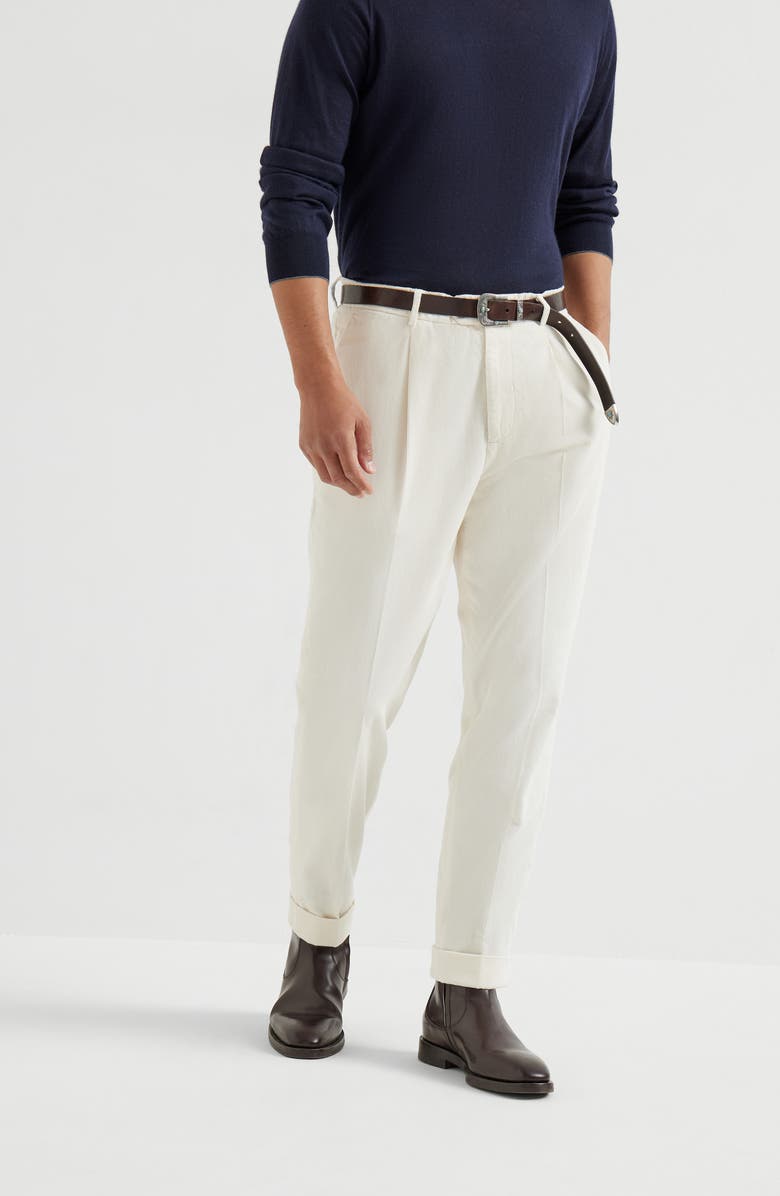 Brunello Cucinelli Corduroy trousers, Alternate, color, Off-White