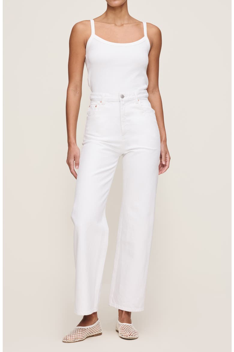 Karmine Refined High Waist Ankle Wide Leg Jeans, Alternate, color, WHITE