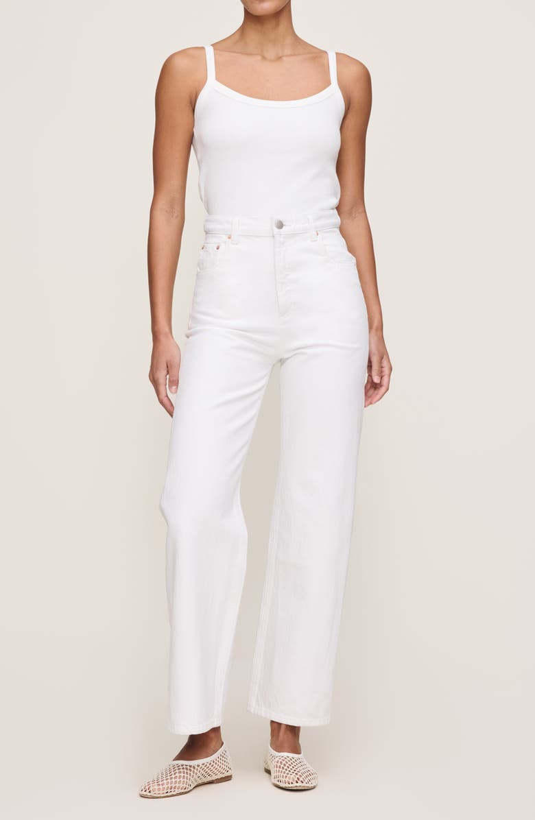 DL1961 Karmine Refined High Waist Ankle Wide Leg Jeans, Alternate, color, White