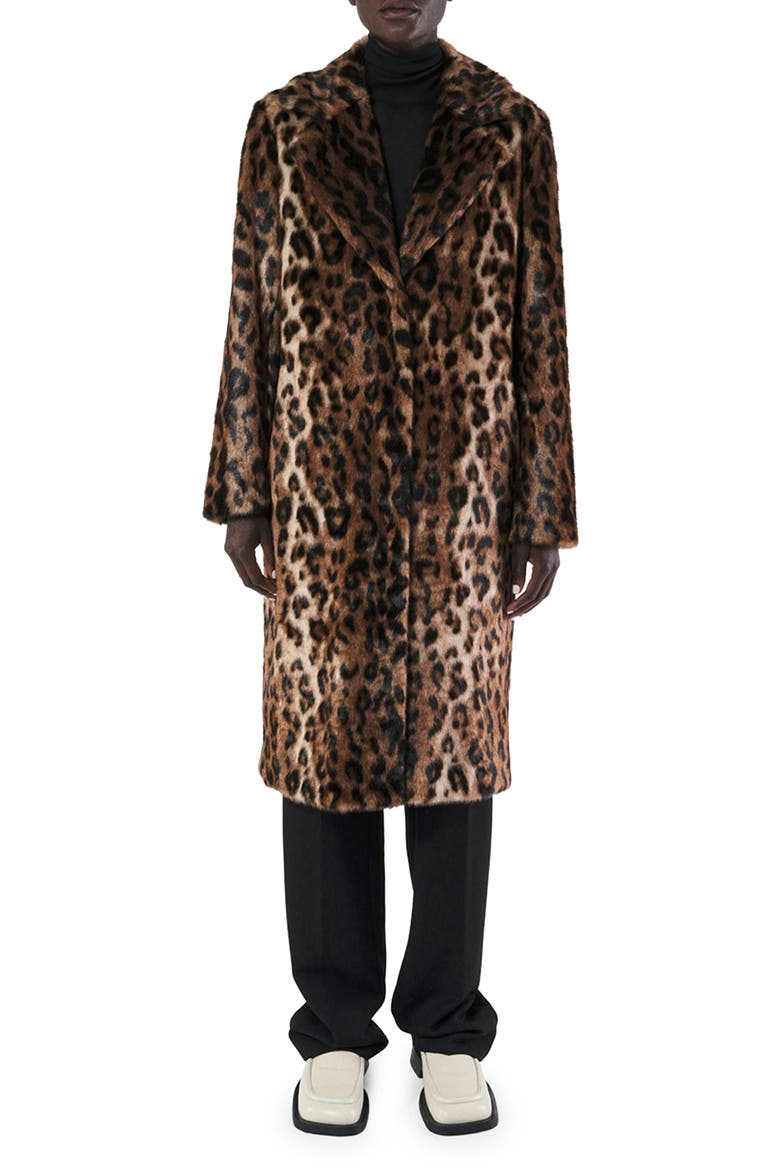 Tikka Leopard Print Faux Fur Coat, Main, color, LEOPARD