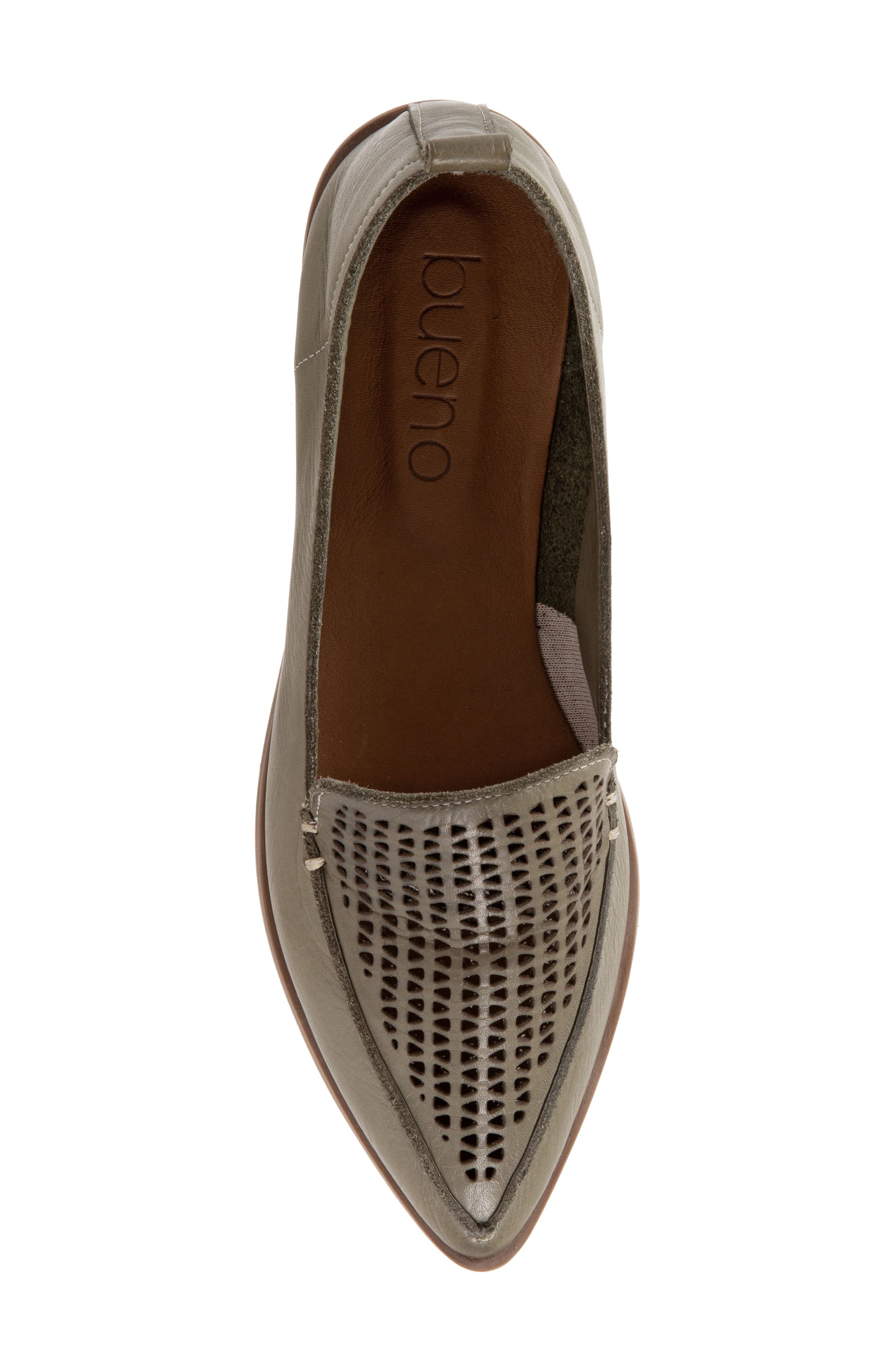 Bueno Blazey Pointed Toe Flat, Alternate, color, Sage Leather