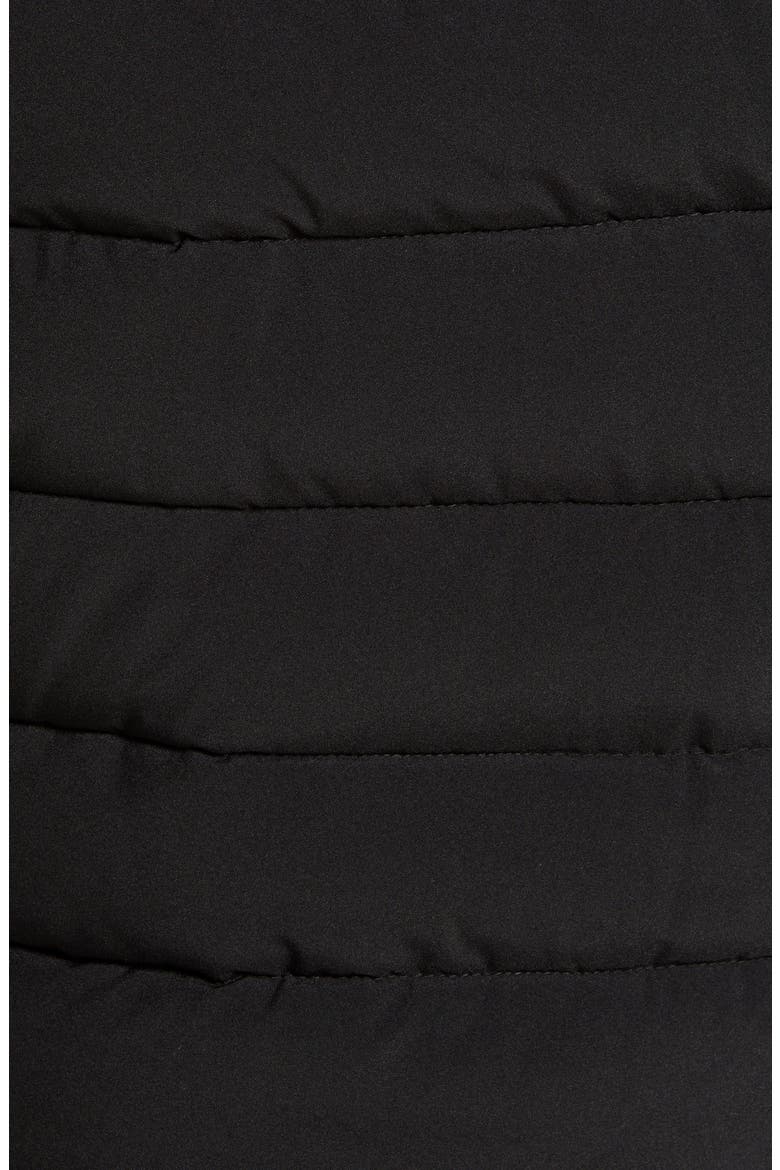 High Pile Fleece Lined Hooded Puffer Jacket, Alternate, color, BLACK