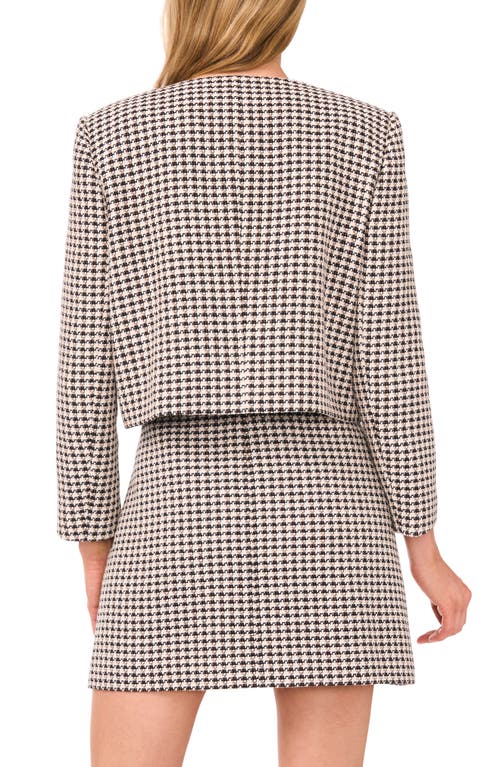 Cece Princess Seam Tweed Jacket In Black
