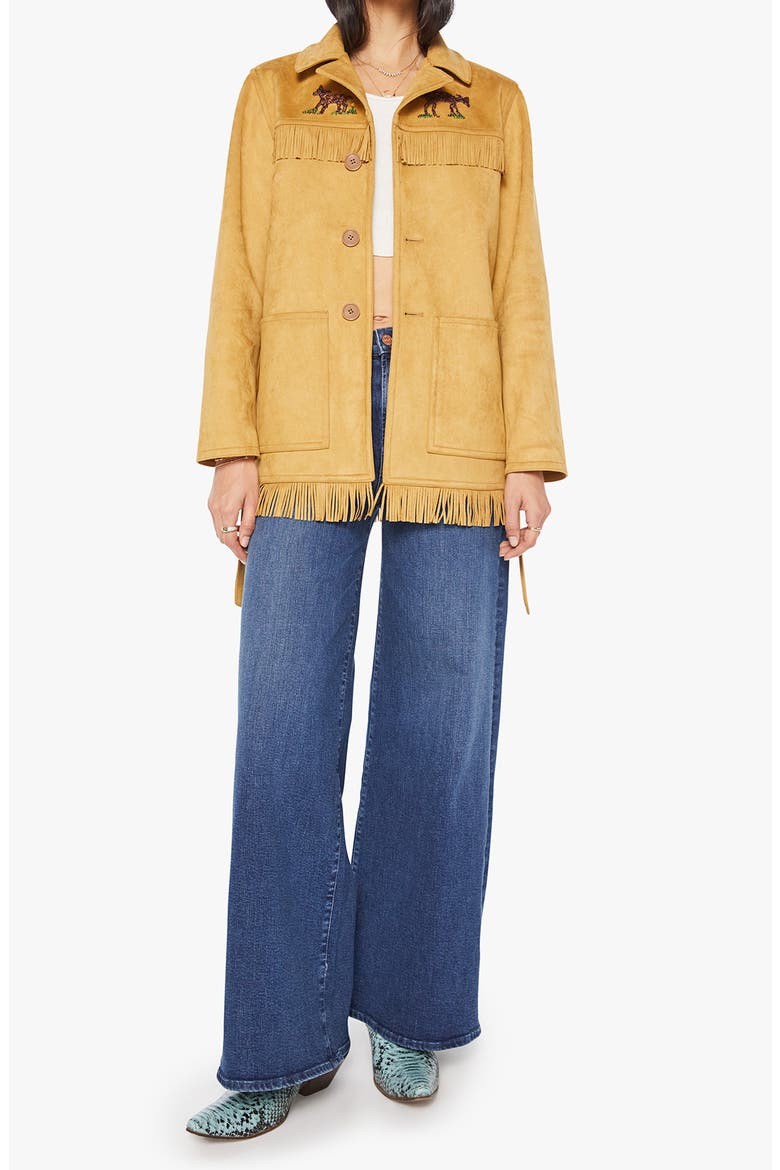 The Roadside Fringe Faux Suede Jacket, Alternate, color, OH DEER
