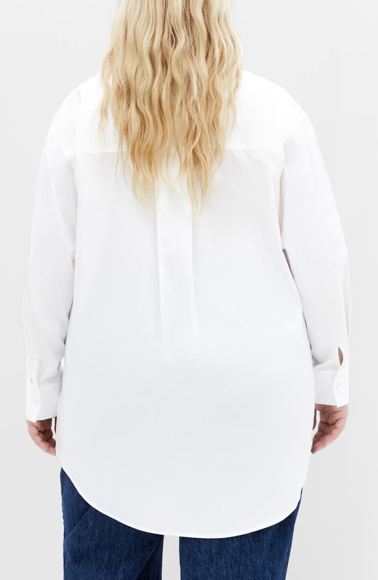 City Chic Callie Oversize Long Sleeve Button-Up Shirt, Alternate, color, Ivory