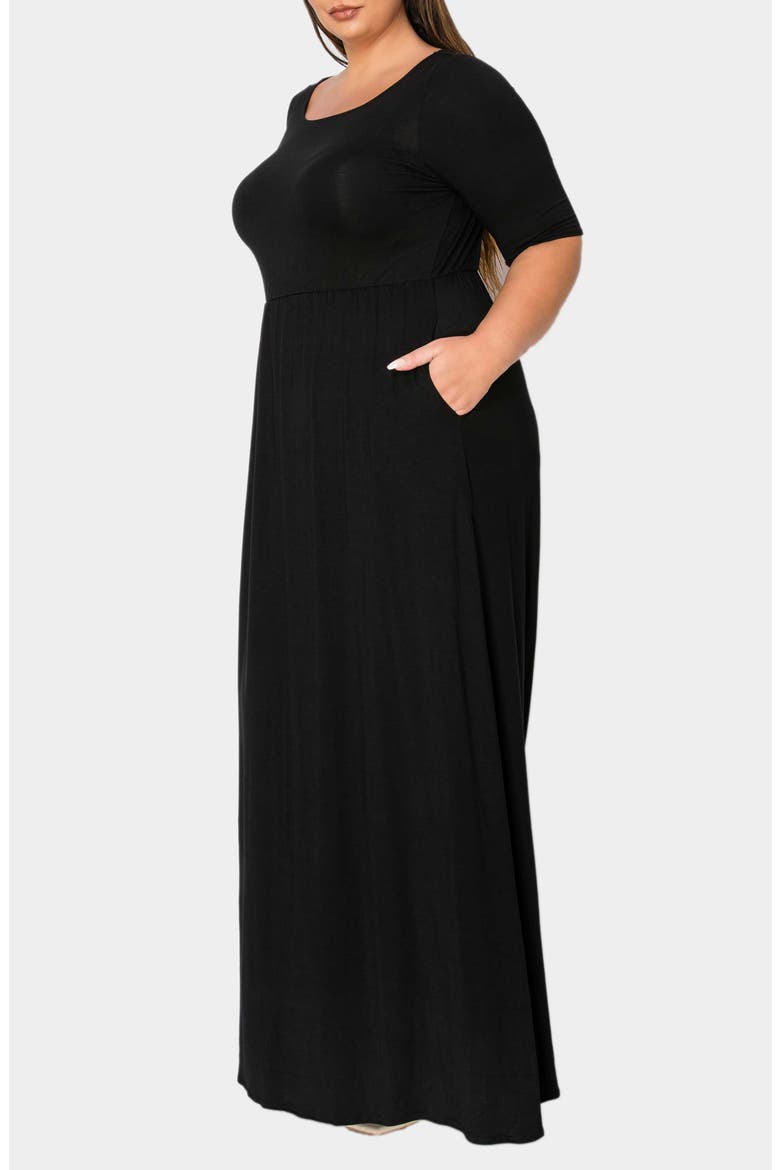 Eva Jersey Maxi Dress, Alternate, color, BLACK