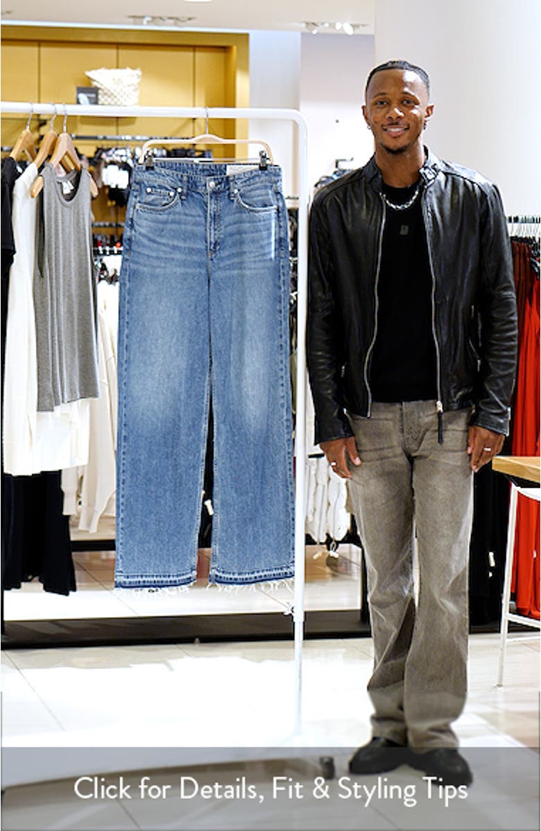 Featherweight Release Hem Mid Rise Wide Leg Jeans, sales video thumbnail