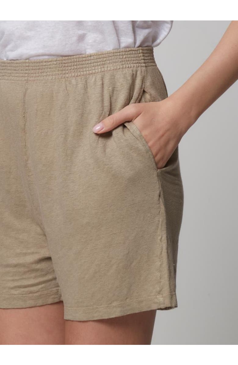 Majestic Filatures Linen Stretch Hand Dye Pull-On Shorts, Alternate, color, Sable