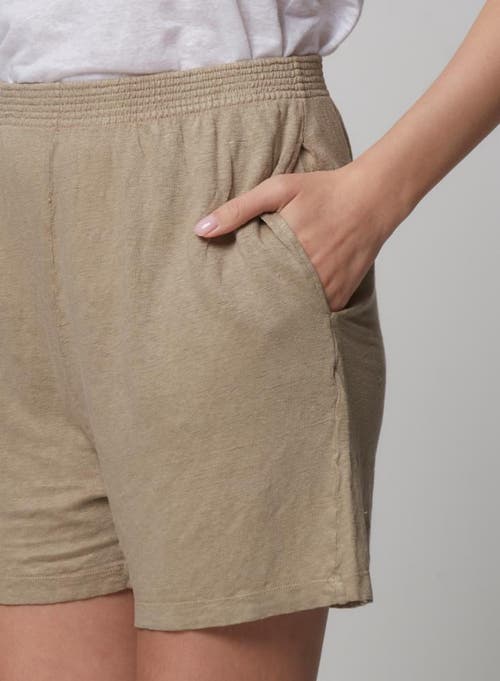 Majestic Filatures Linen Stretch Hand Dye Pull-on Shorts In Gray
