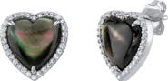 The Pearl Source Black Mother of Pearl Heart - Shaped Ophelia Earrings