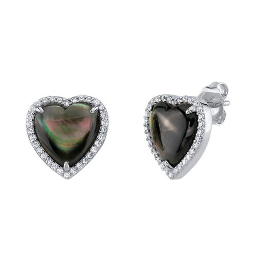 The Pearl Source Black Mother Of Pearl Heart In Sterling Silver