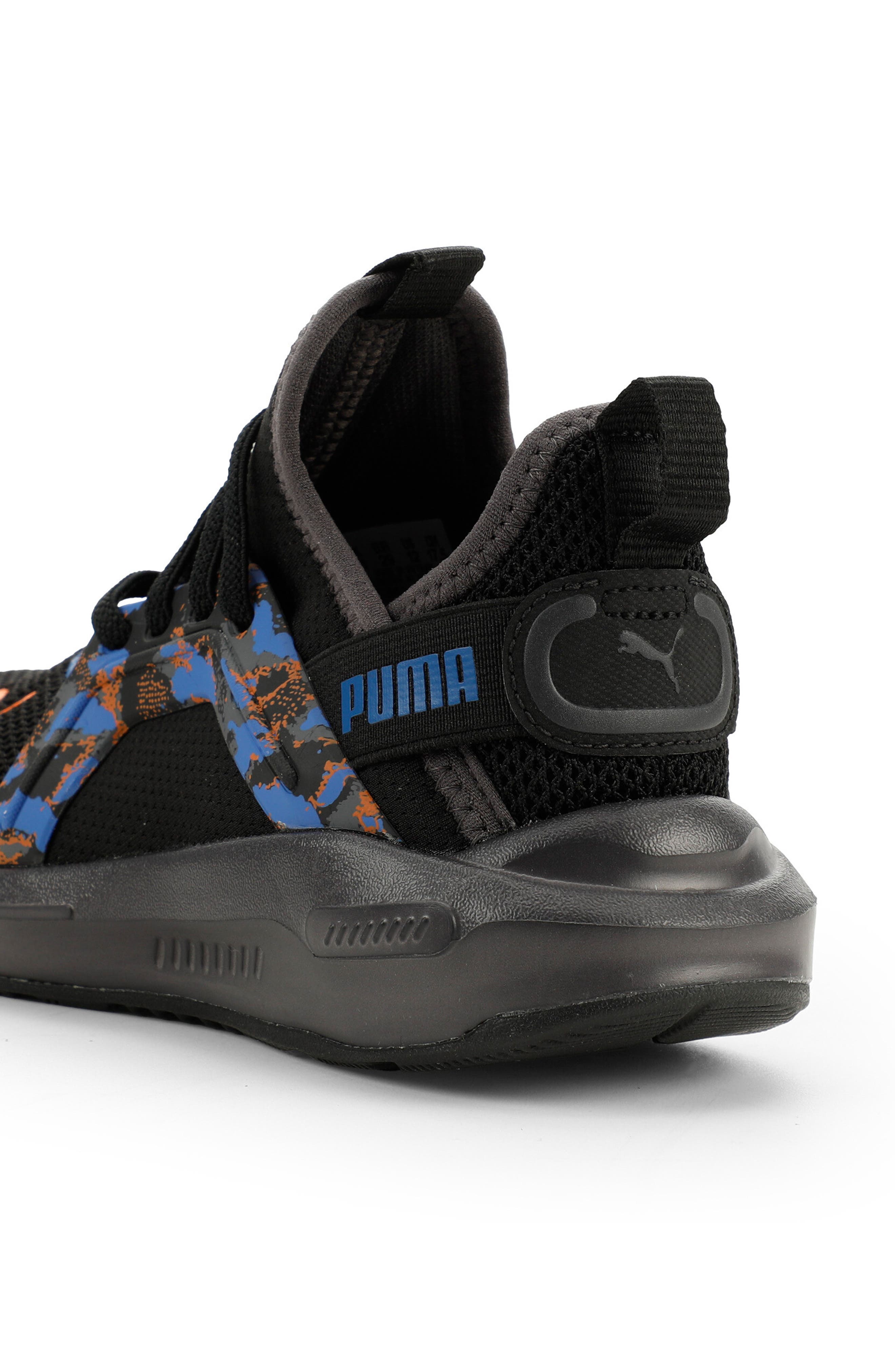 PUMA Kids' Softride Enzo 5 Sneaker, Alternate, color, Puma Black/ Orange/ Blue