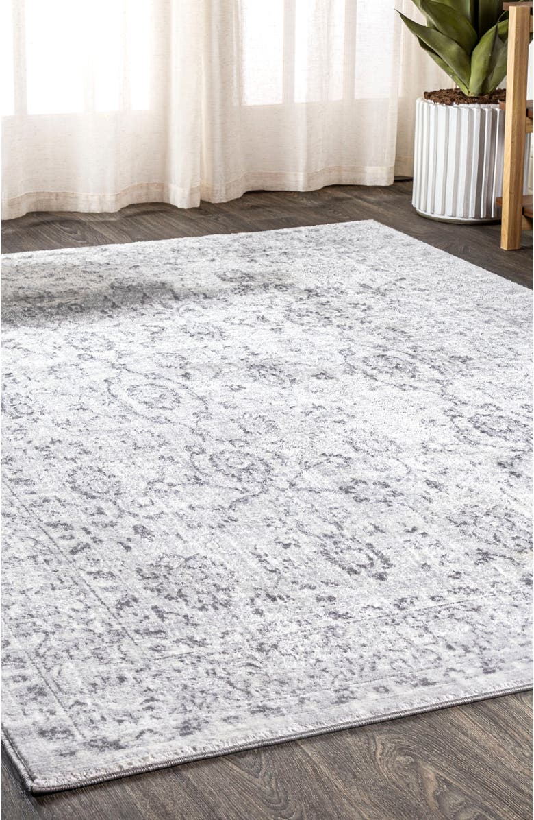 JONATHAN Y Lotus Modern Persian Floral Area Rug, Alternate, color, Gray