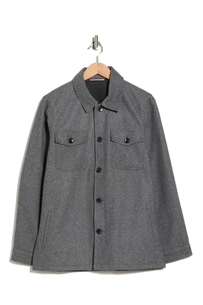 Melton Shirt Jacket, Alternate, color, GREY/ GRIS