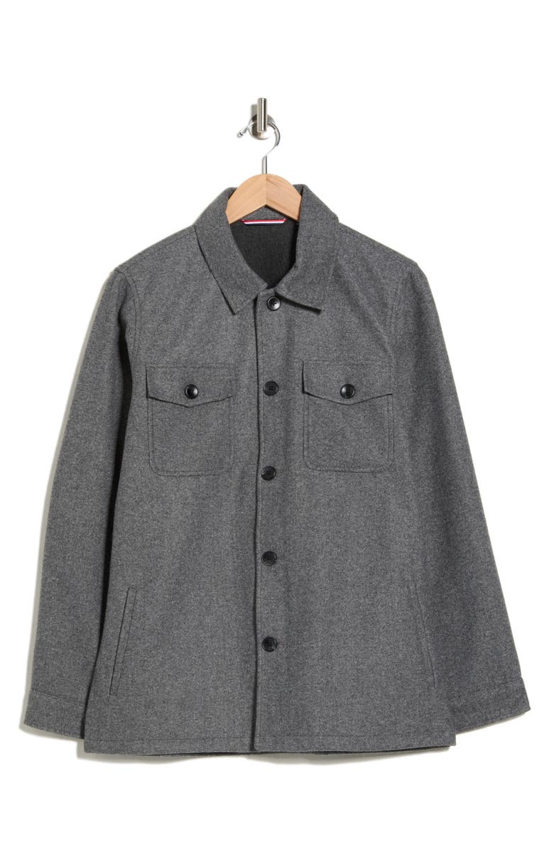 SOUL OF LONDON Melton Shirt Jacket, Alternate, color, Grey/ Gris