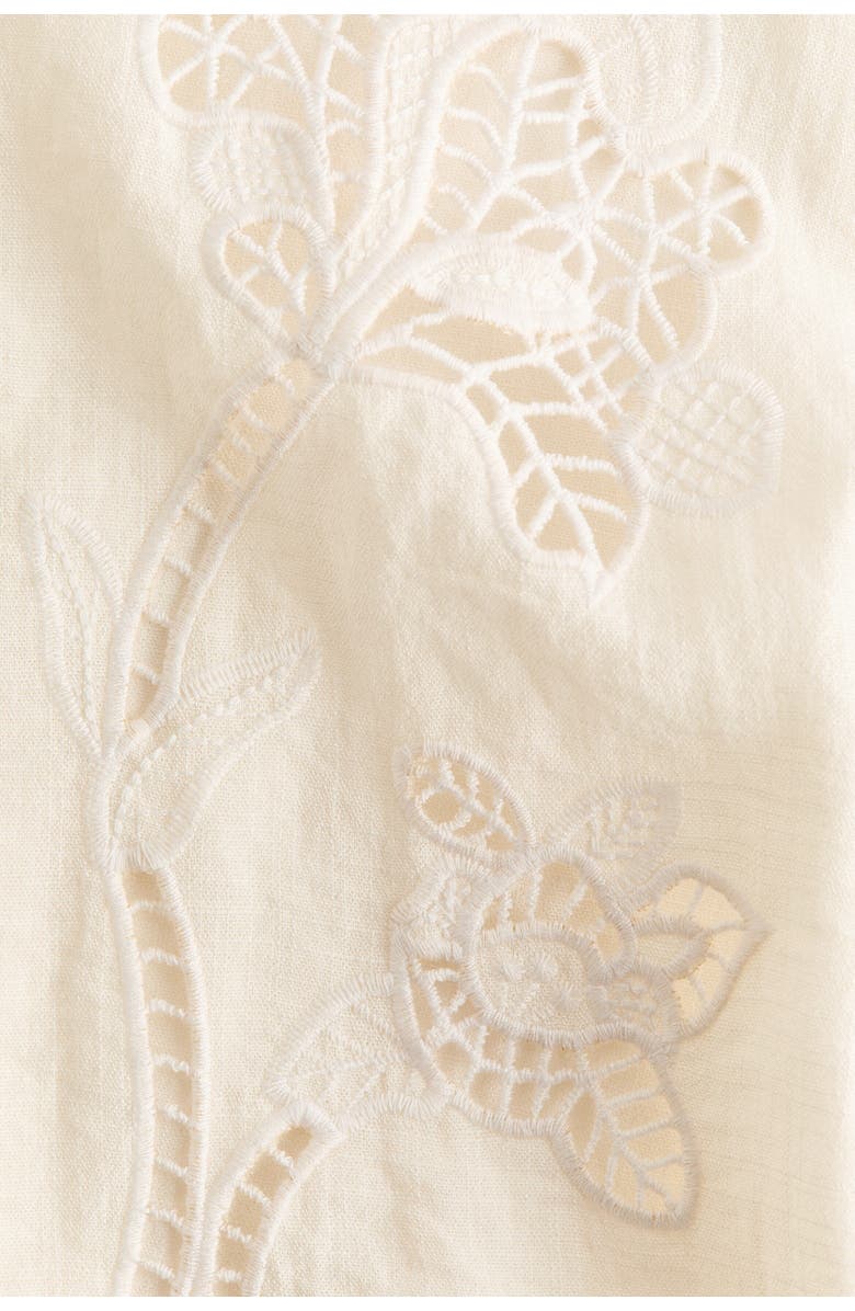 H&M Broderie Anglaise Shirt, Alternate, color, Cream