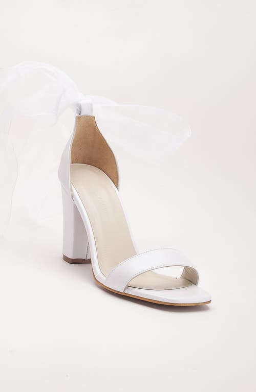 Forever & Always Shoes Taylor Bridal Leather Sandals With Ribbon In Ivory Leather