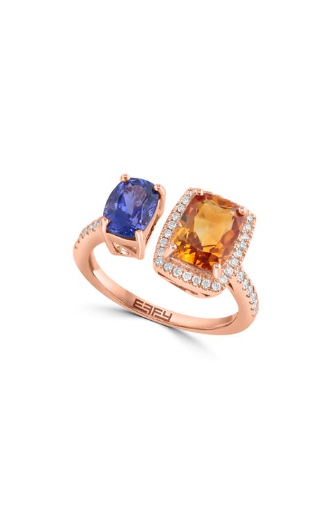 Citrine Tanzanite & Diamond Ring - 0.21ct.