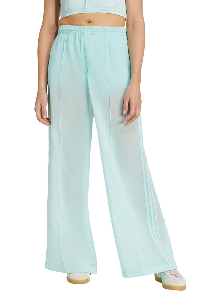adidas Originals 3-Stripes Sheer Wide Leg Track Pants, Main, color, Semi Flash Aqua