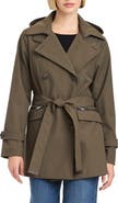 Vince Camuto Double Breasted Hooded Trench Coat