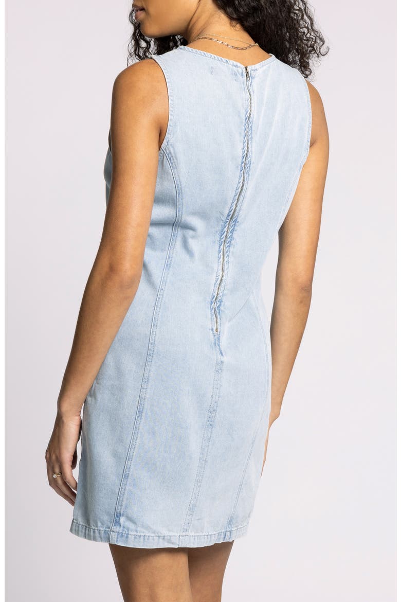 Dahlia Sleeveless Denim Shift Dress, Alternate, color, ISLA WASH