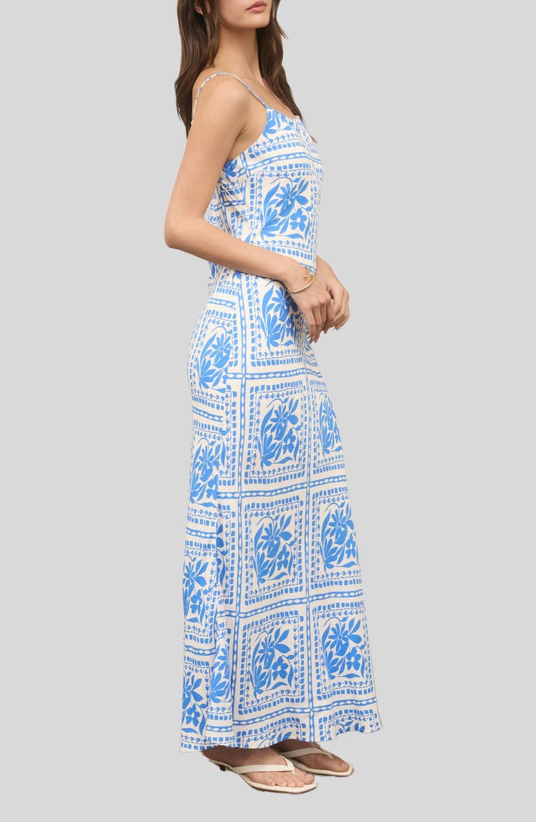 Blu Pepper Patterned Midi Slipdress, Alternate, color, Blue