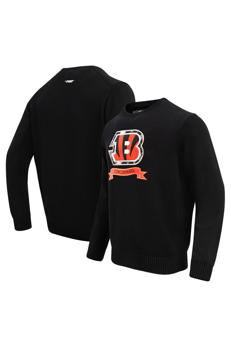 Men's Pro Standard Black Cincinnati Bengals Prep Knit Sweater, Alternate, color, Black