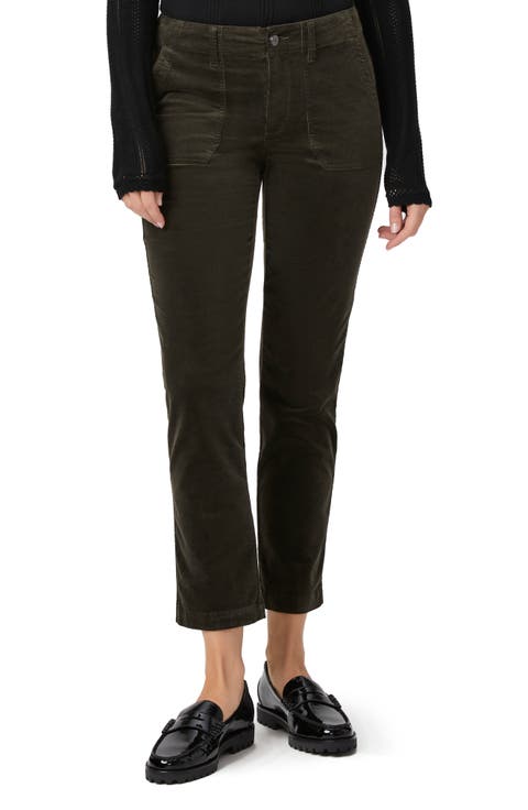 Mayslie Patch Pocket Ankle Straight Leg Jeans (Vintage Olive Meadow)