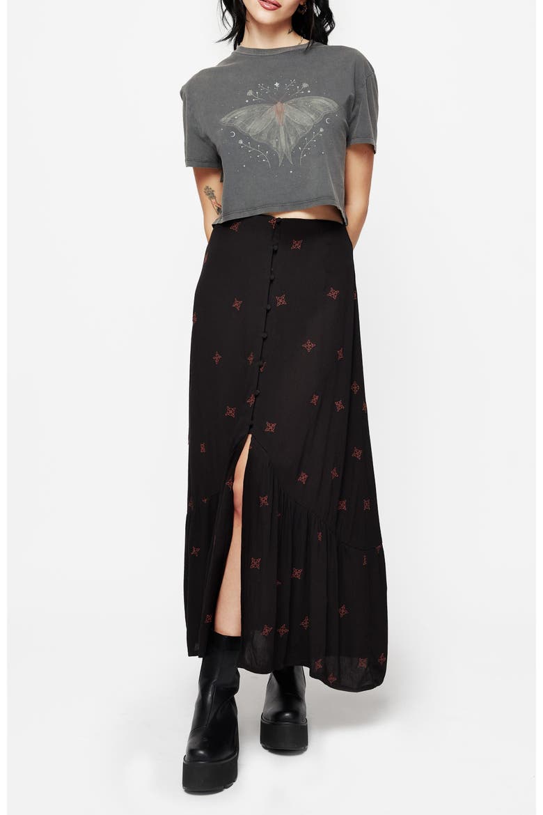 Sublime Witches Knot Midaxi Skirt, Main, color, Black