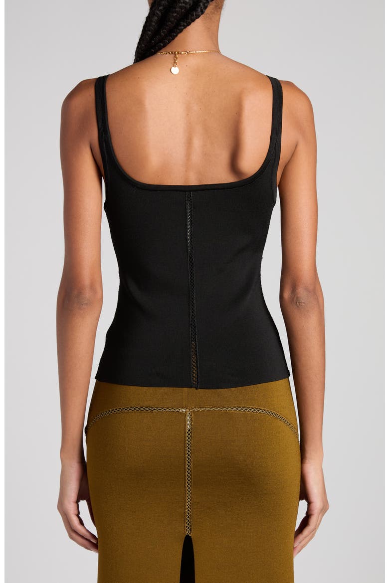Openwork Embroidery Knit Tank Top, Alternate, color, BLACK