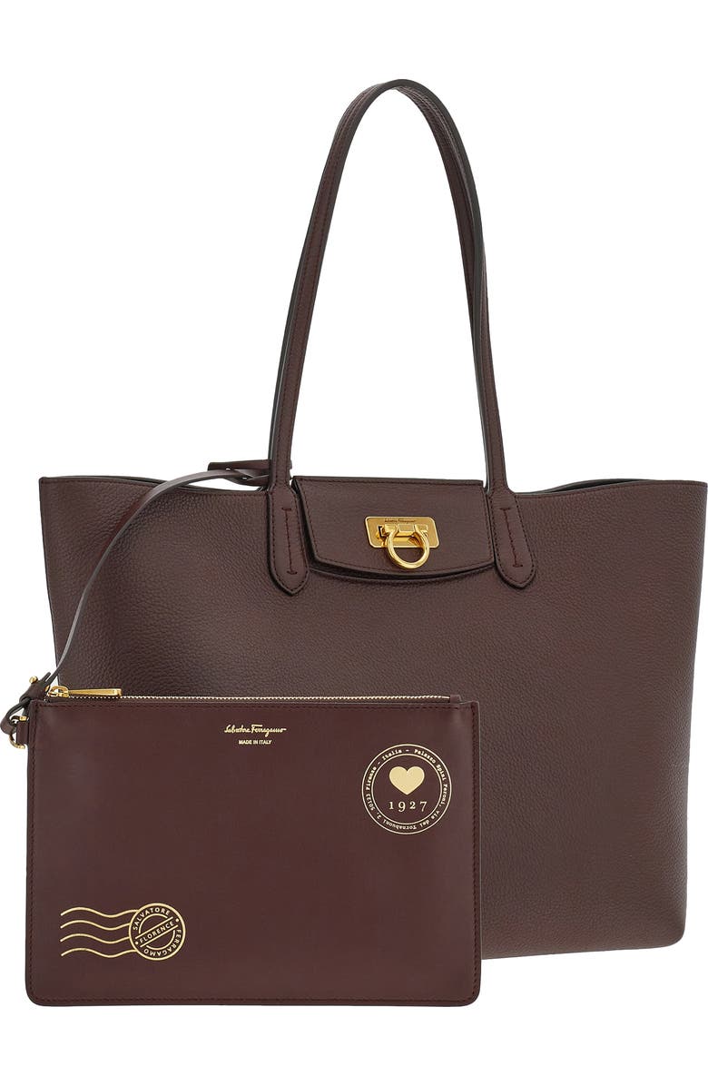 FERRAGAMO Travel Leather Tote, Alternate, color,