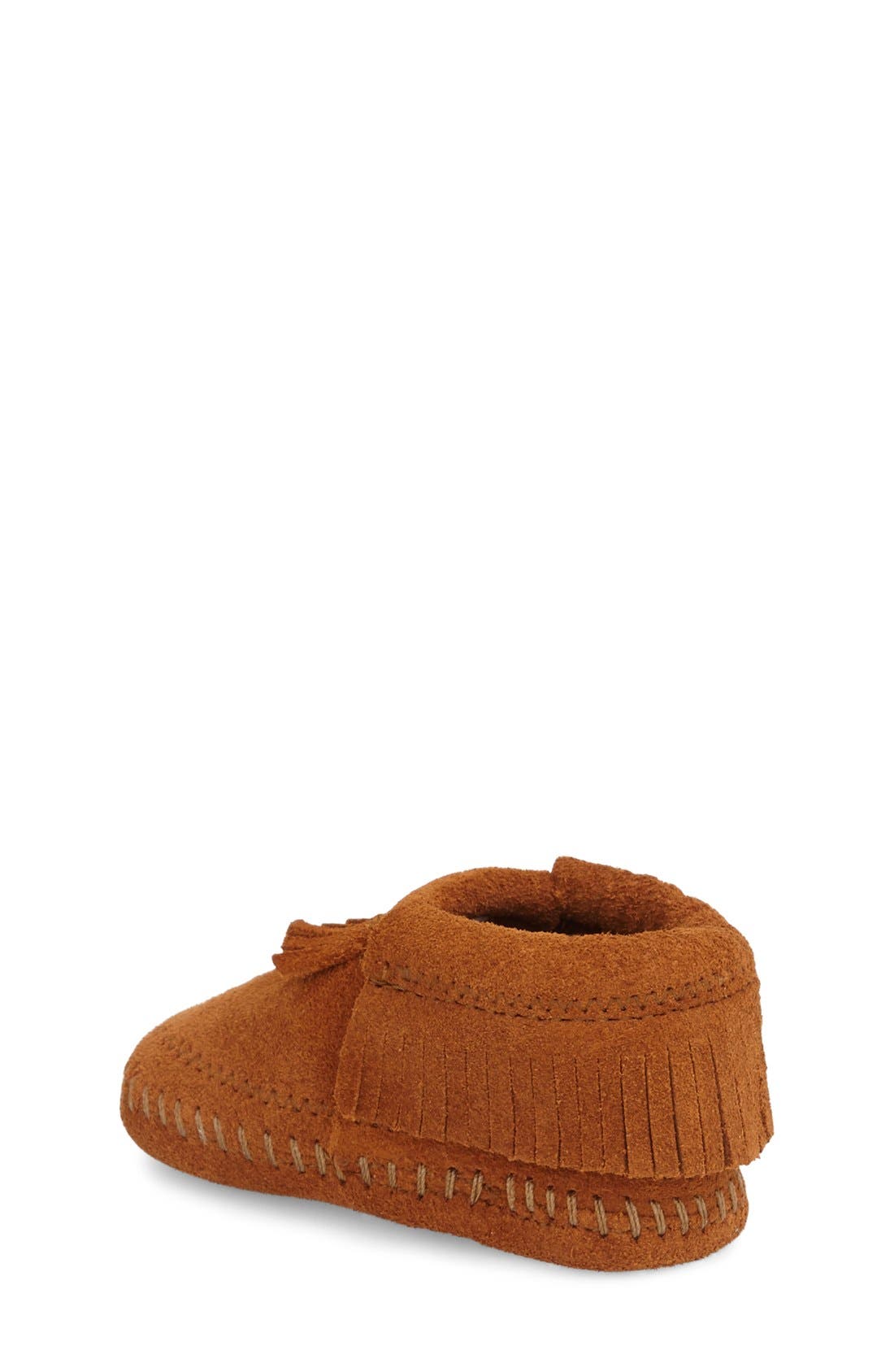 Minnetonka 
Riley
 Fringe Suede Bootie, Alternate, color, Brown Suede