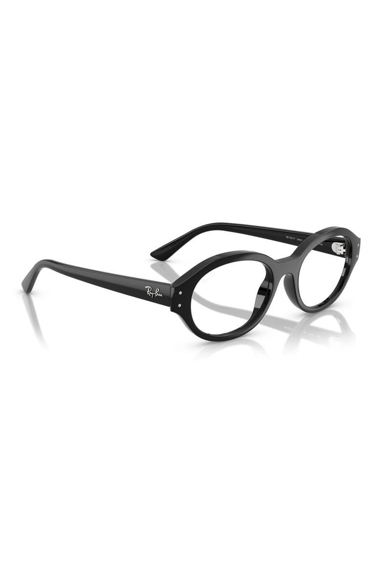 52mm Oval Optical Glasses, Alternate, color, BLACK