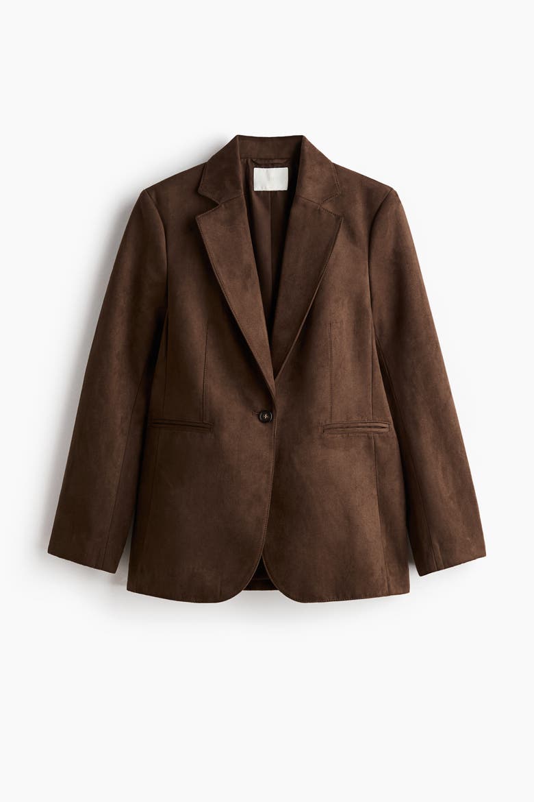 Single-breasted Blazer, Alternate, color, Dark brown
