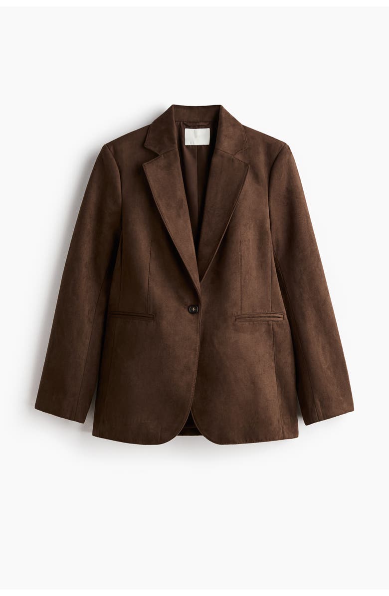 H&M Single-breasted Blazer, Main, color, Dark Brown