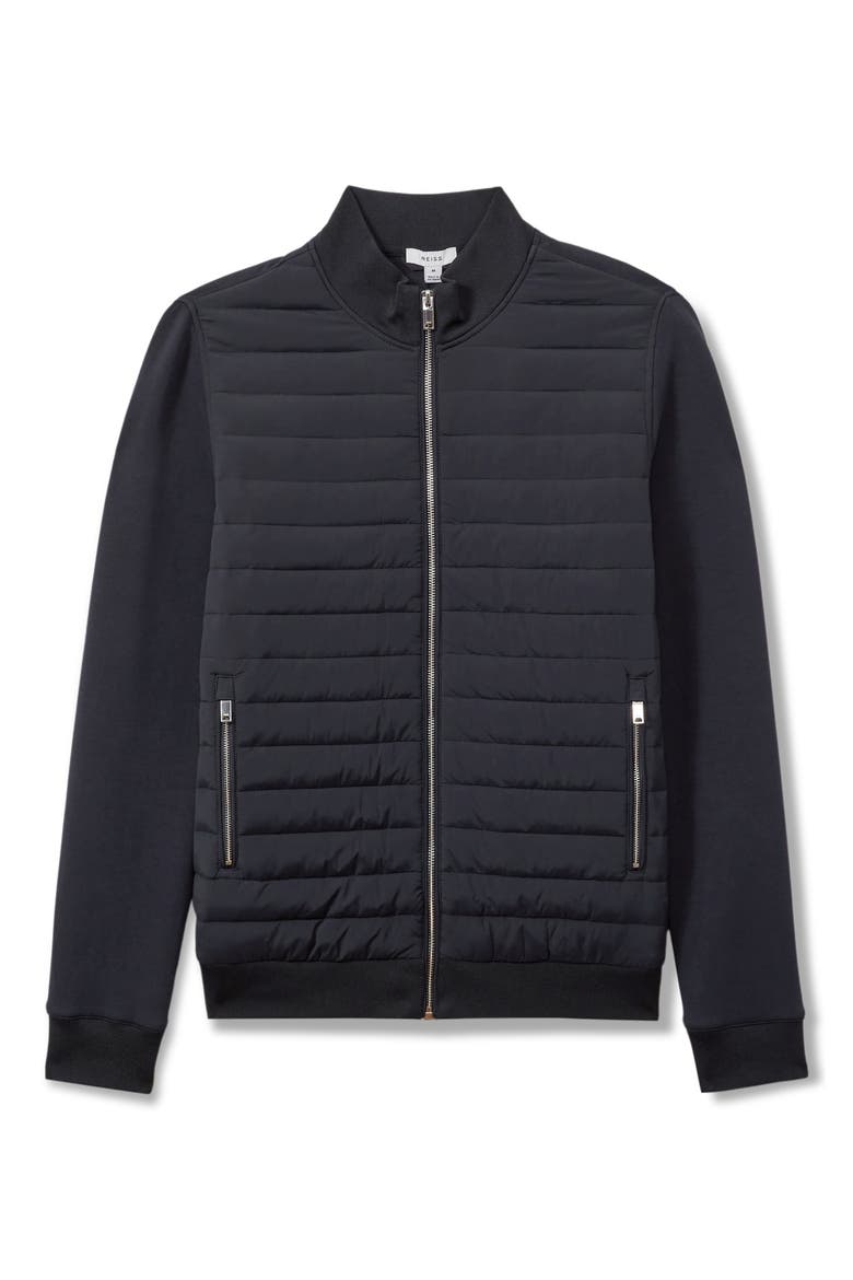 Freddie Mixed Media Jacket, Alternate, color, NAVY
