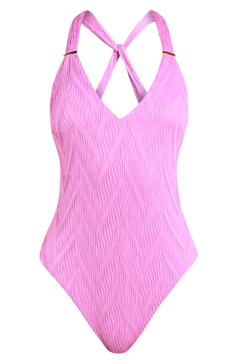 Sunshine 79 Etheral Echo Plunge One-Piece Swimsuit, Alternate, color, Blush