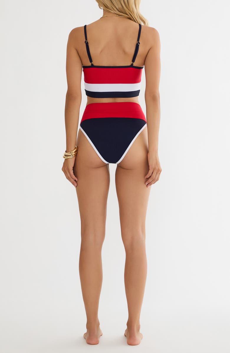 Beach Riot Emmy Colorblock High Waist Bikini Bottoms, Alternate, color, Twilight Firework Colorblock